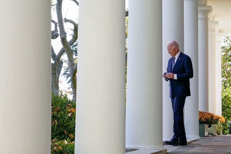 President Joe Biden stands on the f delivering remarks on the 2024 election results and the upcoming presidential transition of power, in the Rose Garden of the White House in Washington, on Thursday.