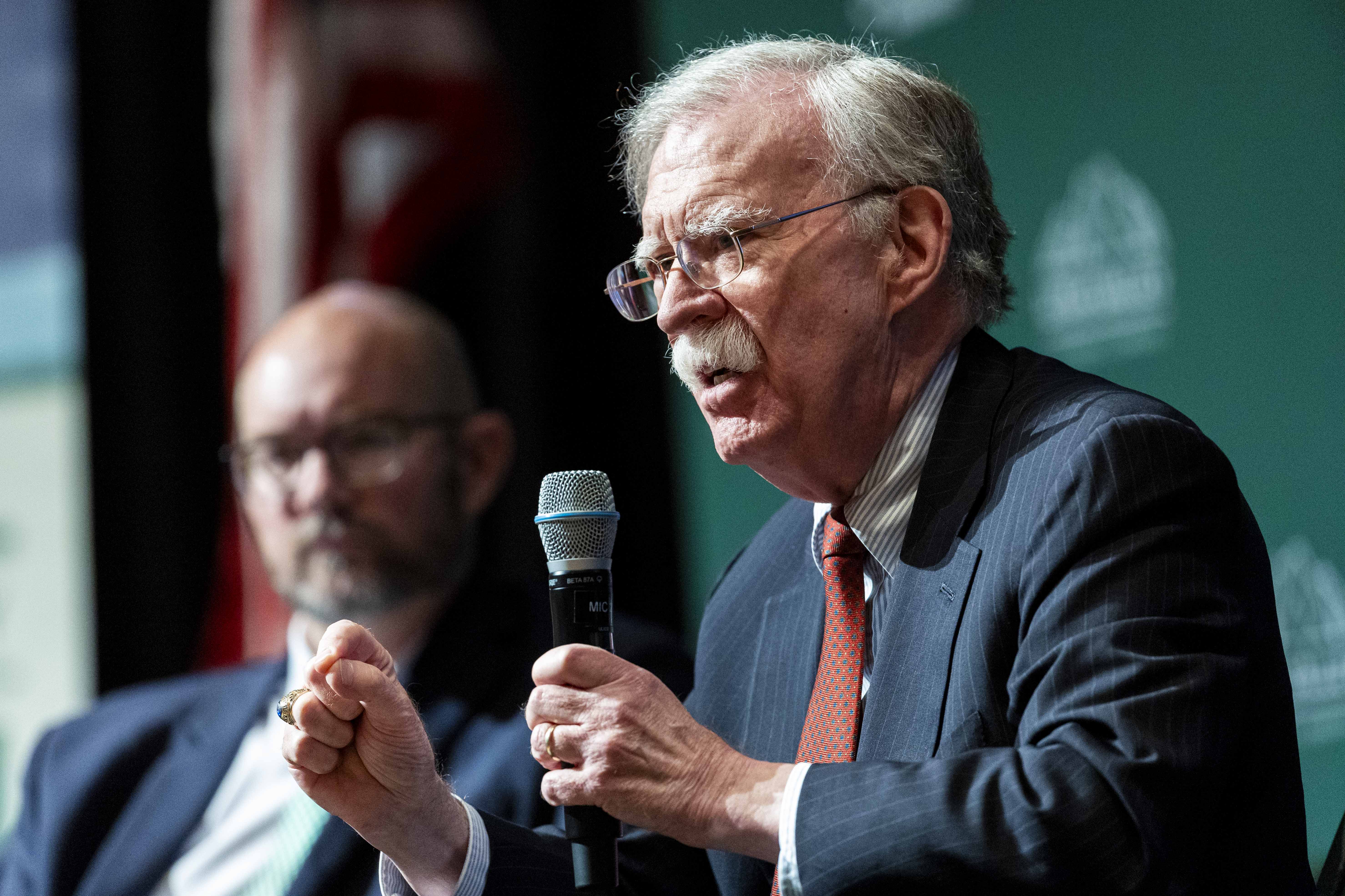 Former U.S. national security adviser John Bolton speaks during the Utah Valley Growth and Prosperity Summit held at the Sorensen Student Center Grand Ballroom on the campus of Utah Valley University in Orem on Thursday.