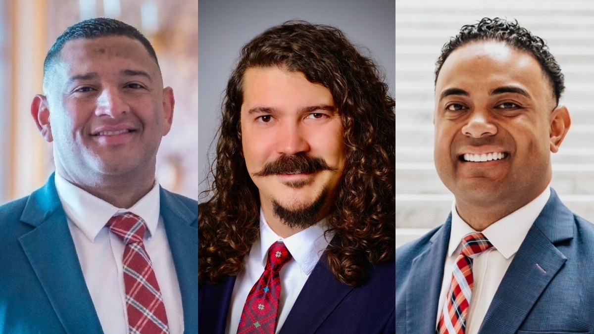 Three of several minority candidates in Utah seeking election to public office, from left, Carlos Moreno, Grant Miller and Doug Fiefia.