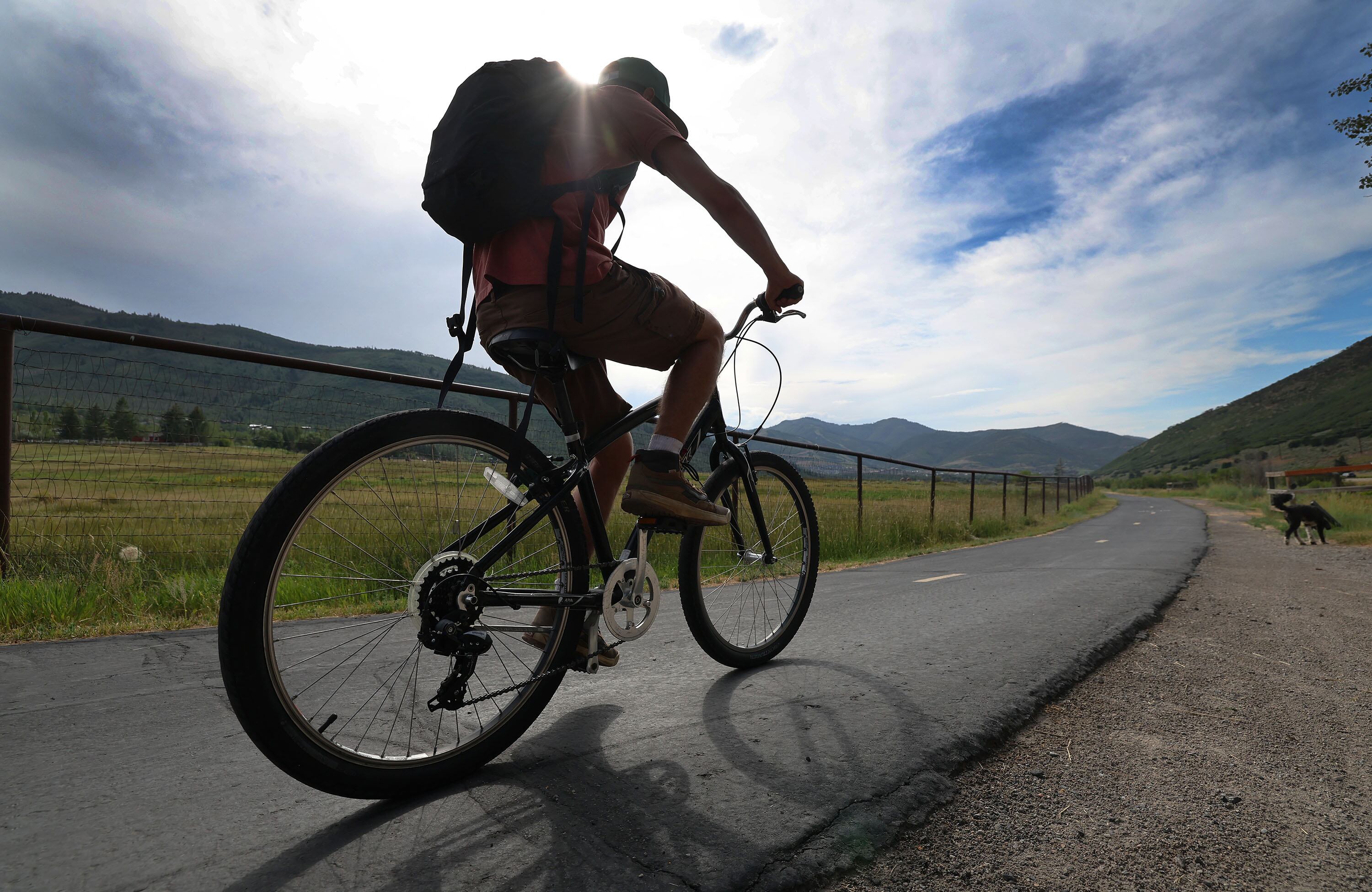 Anthony Slowey rides on a trail in Park City on July 18. A new study suggests that short bursts of activity may help a lot with high blood pressure.