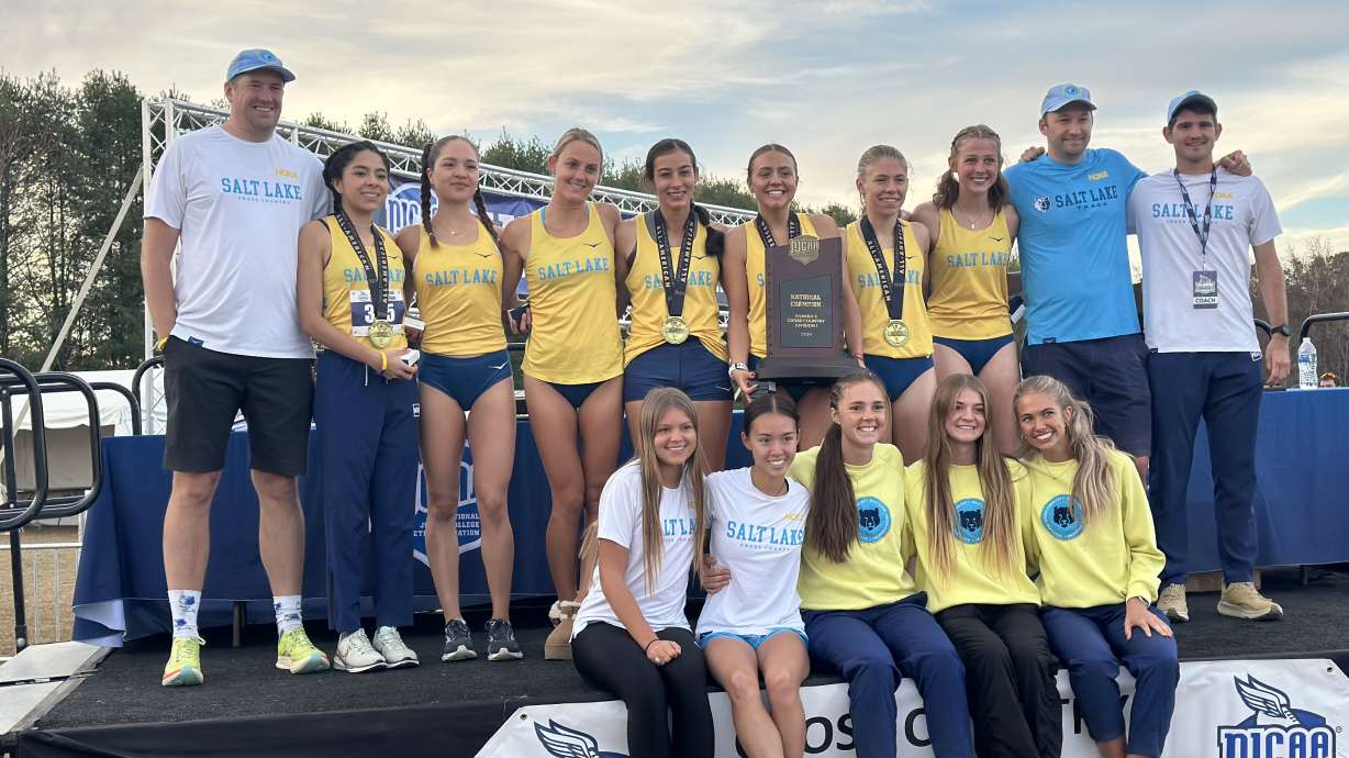 Salt Lake Community College swept the men's and women's NJCAA Division I cross country national championships, Saturday, Nov. 9, 2024, in Richmond, Virginia.