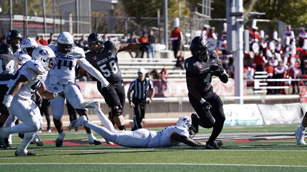 Southern Utah's Targhee Lambson breaks a tackle.