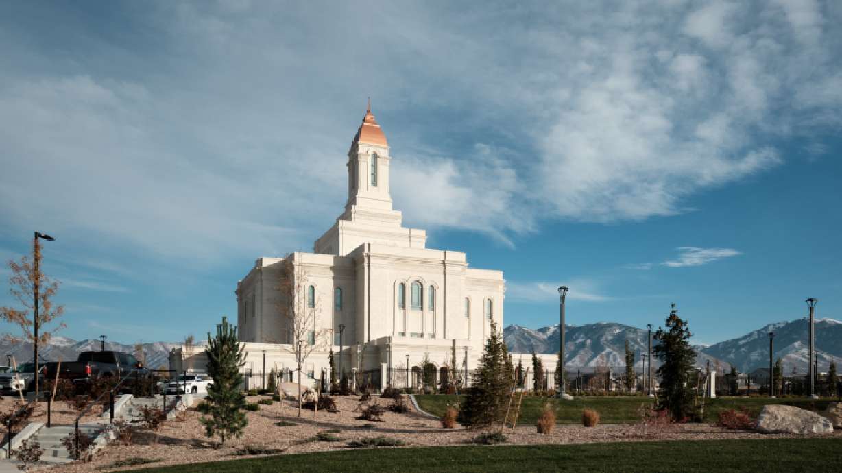 The Deseret Peak Utah Temple of The Church of Jesus Christ of Latter-day Saints on Sunday.
