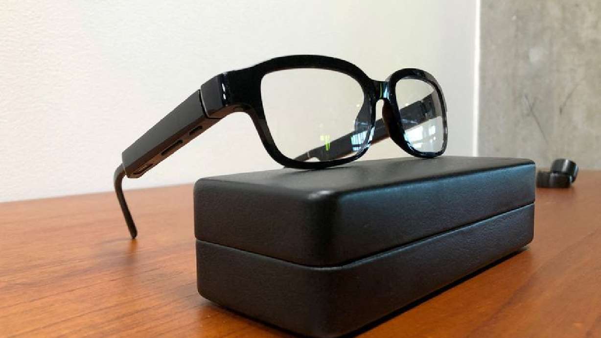 Amazon is developing smart eyeglasses for its delivery drivers to guide them to, around and within buildings. Pictured here are Amazon's eyeglasses that come with its virtual assistant Alexa, the Echo Frames.