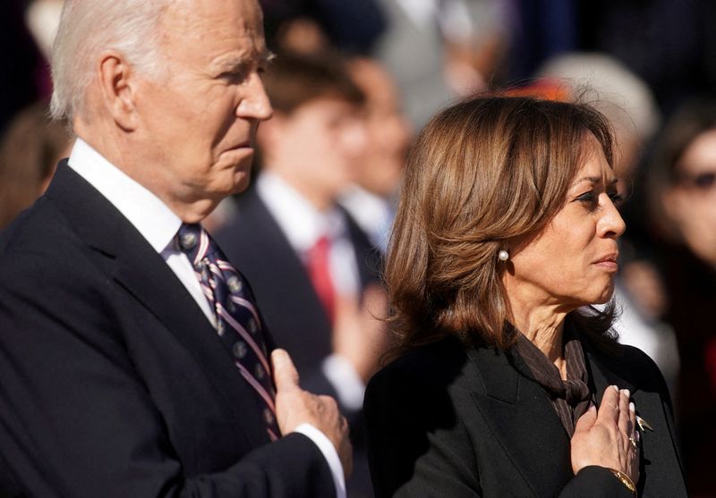 Biden, Harris honor veterans in first event after election loss