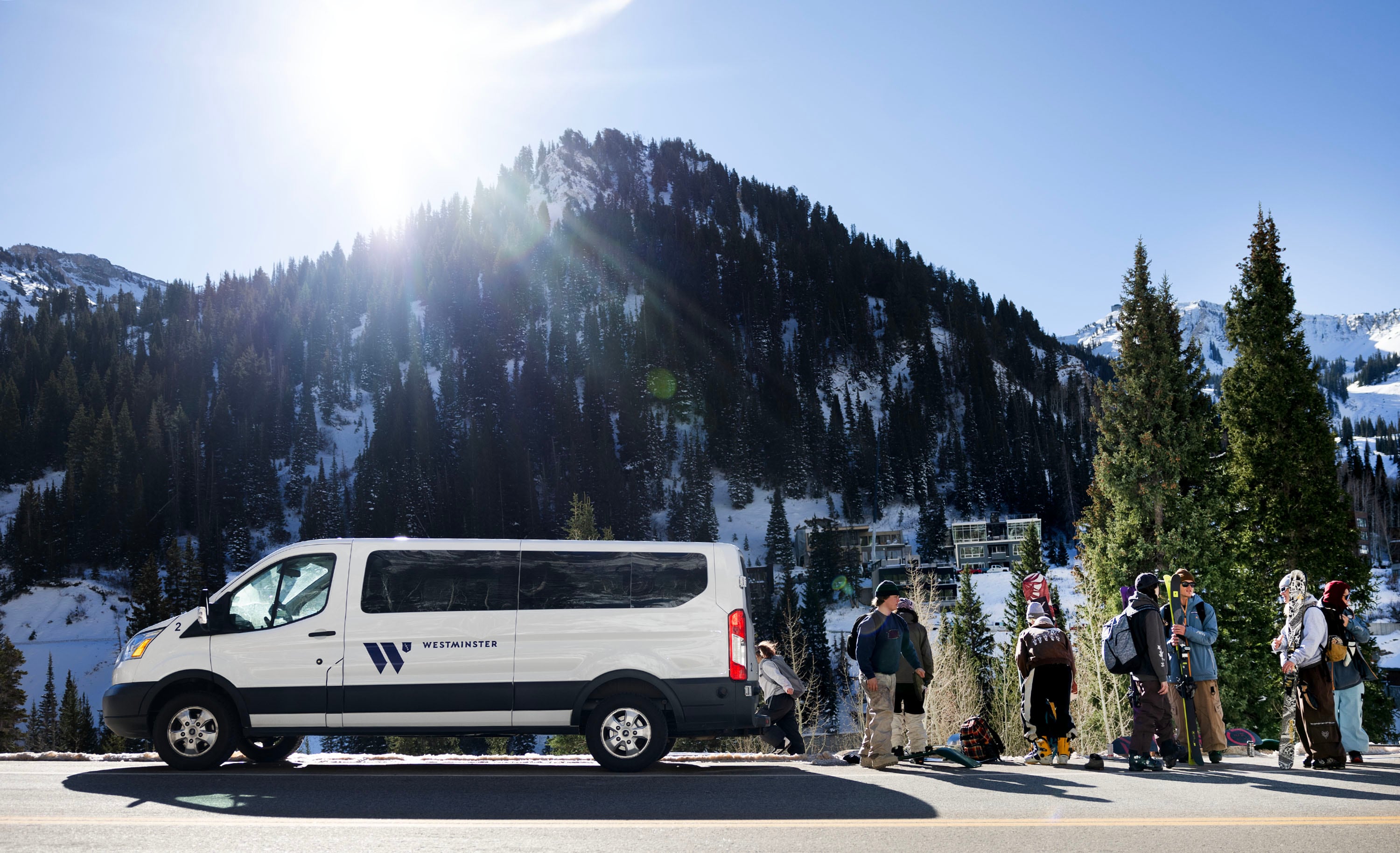 Members of Westminster University’s freeski team unload their gear for practice in Little Cottonwood Canyon in Salt Lake City on Friday.