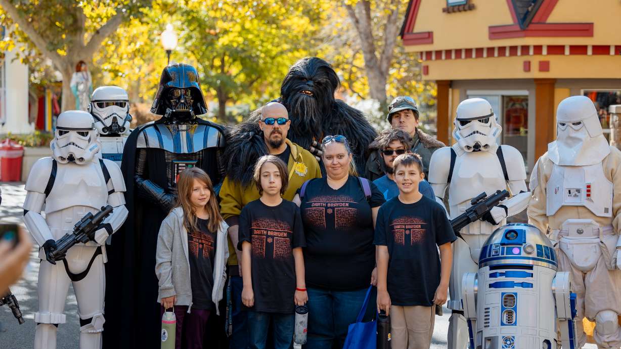 Brayden Hanson, 12, experiences a Star Wars-themed entrance at Lagoon Amusement Park as part of his Make-A-Wish celebration. Brayden had a heart transplant when he was 5 months old.