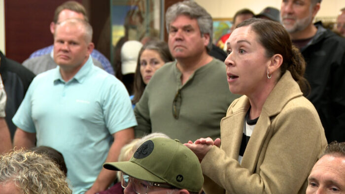 Kaysville residents packed the Davis County Commission chambers to oppose a warming center on Tuesday.