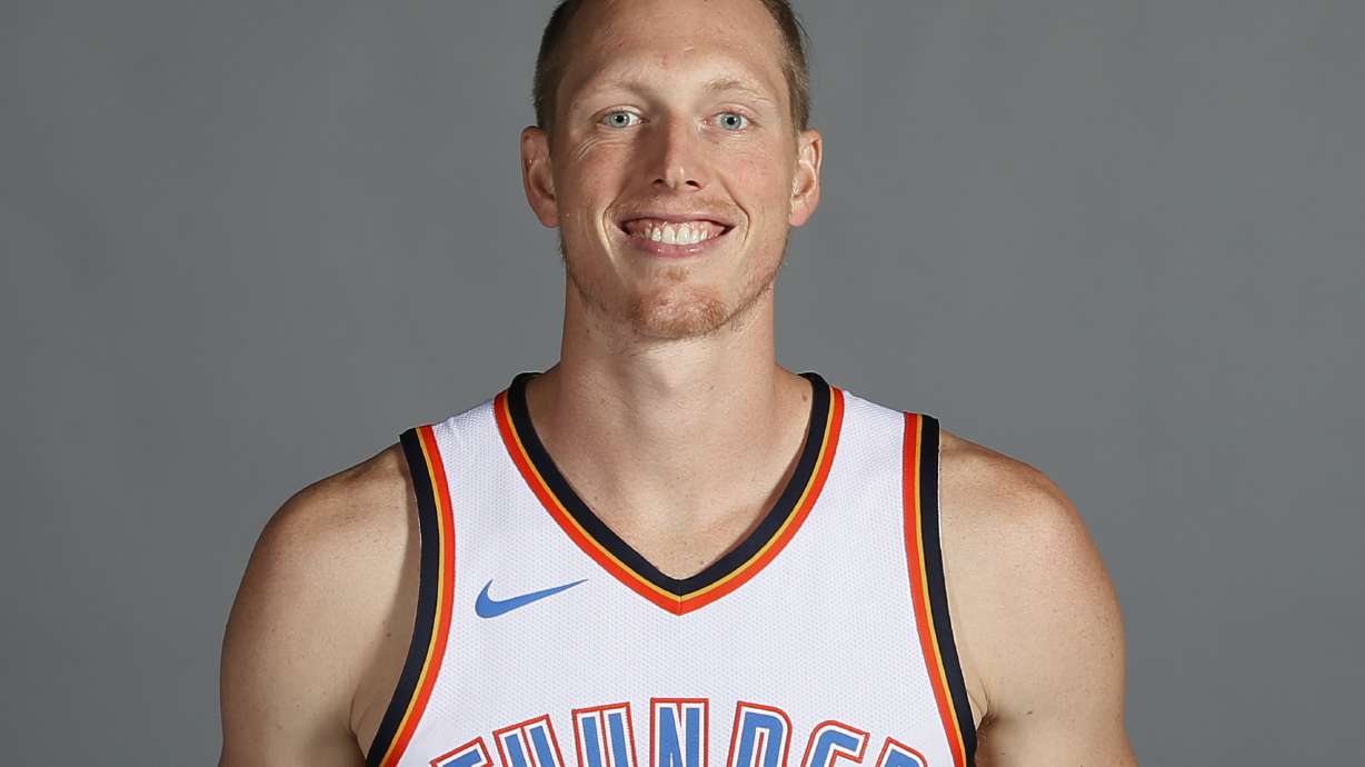 FILE - Oklahoma City Thunder forward Kyle Singler is pictured during an NBA basketball media day in Oklahoma City, Monday, Sept. 25, 2017.
