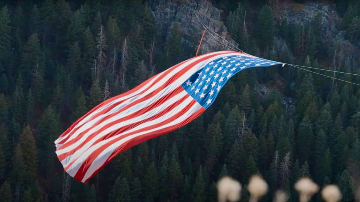 The Major, the giant flag honoring the late Maj. Brent Taylor, sustained severe enough damage while flying on Tuesday in Coldwater Canyon near North Ogden that it will be retired from flight. It's pictured here on Nov. 2.
