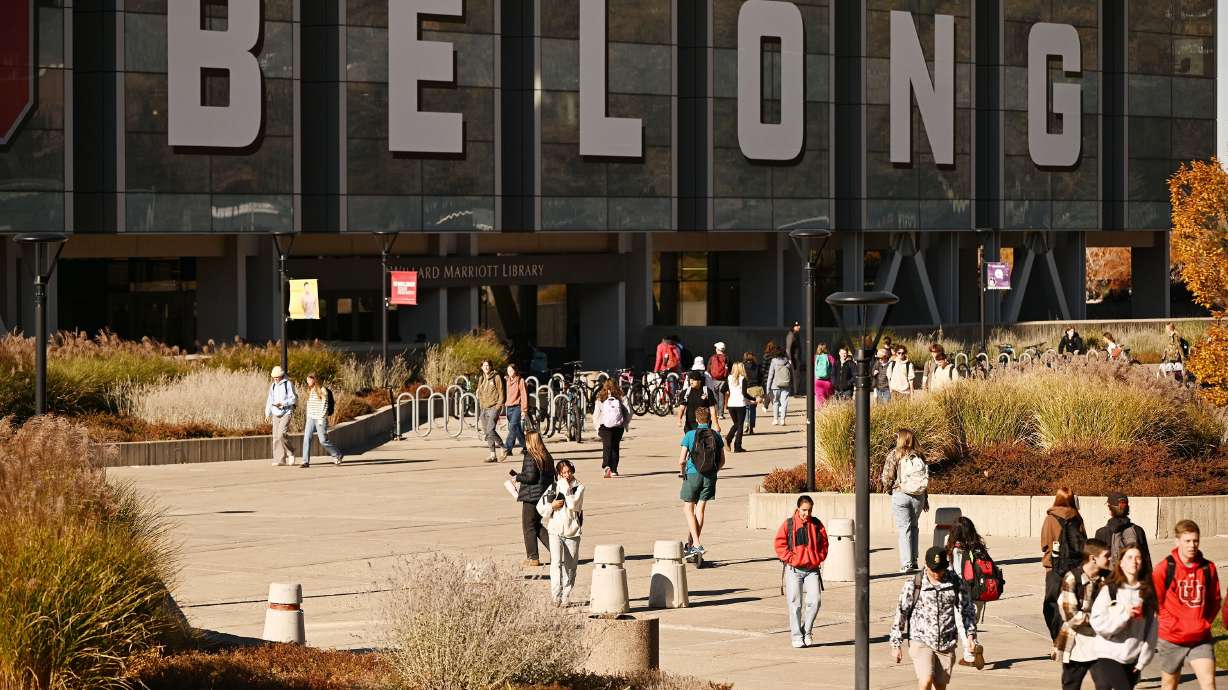 University of Utah students walk around the campus on Monday. A struggle pitting Utah state lawmakers against higher education leaders could be developing in the weeks leading up to the 2025 legislative general session.