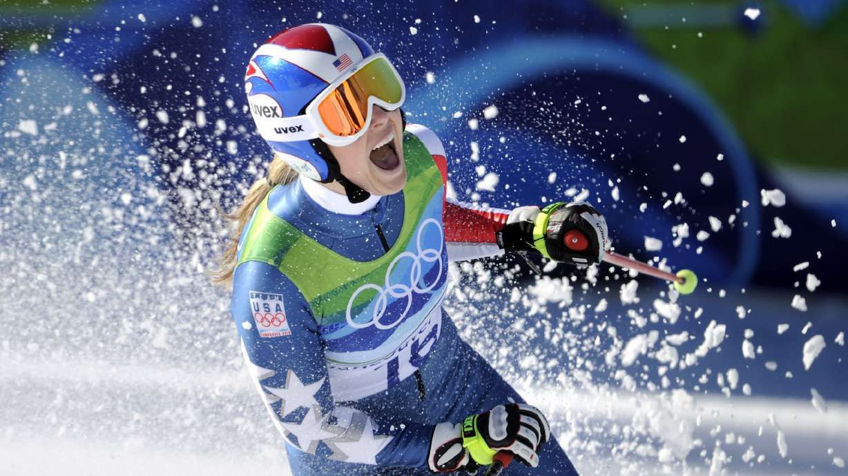Lindsey Vonn of the United States, reacts in the finish area after completing the Women's downhill at the Vancouver 2010 Olympics in Whistler, British Columbia, Feb. 17, 2010. Vonn said Thursday she is coming out of retirement to rejoin the U.S. Ski Team at age 40.