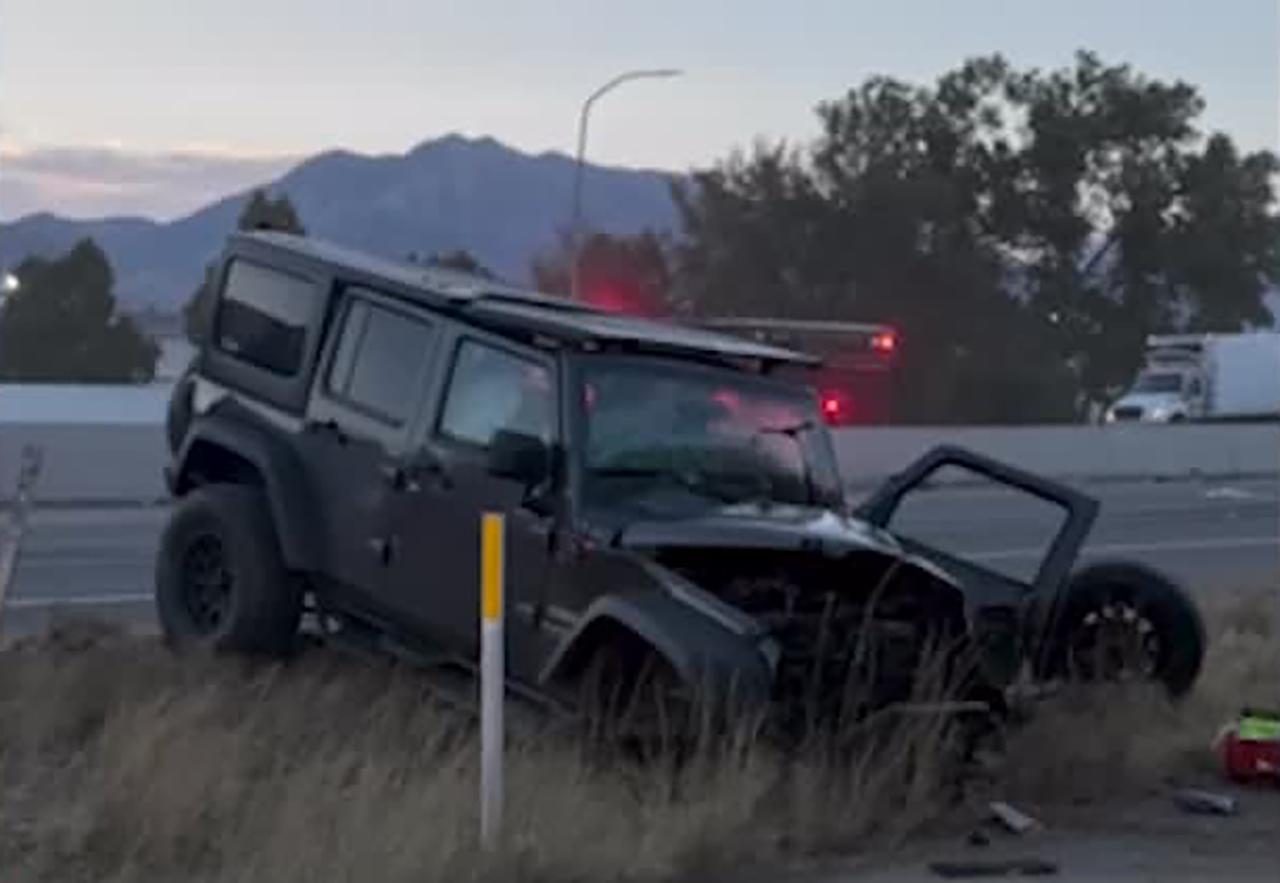 Molly Leavitt's jeep is shown after a four-vehicle collision on I-15 in Farr West on Oct. 11. She is making great steps to recovery.