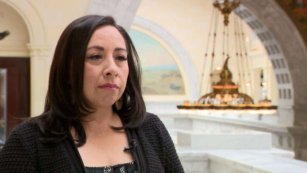 Utah state Rep. Angela Romero speaks with KSL at the state Capitol on Wednesday. Since 2020, she's been part of Utah's Missing and Murdered Indigenous Relatives task force, working to identify problems and potential solutions to the many crimes committed against Indigenous women.