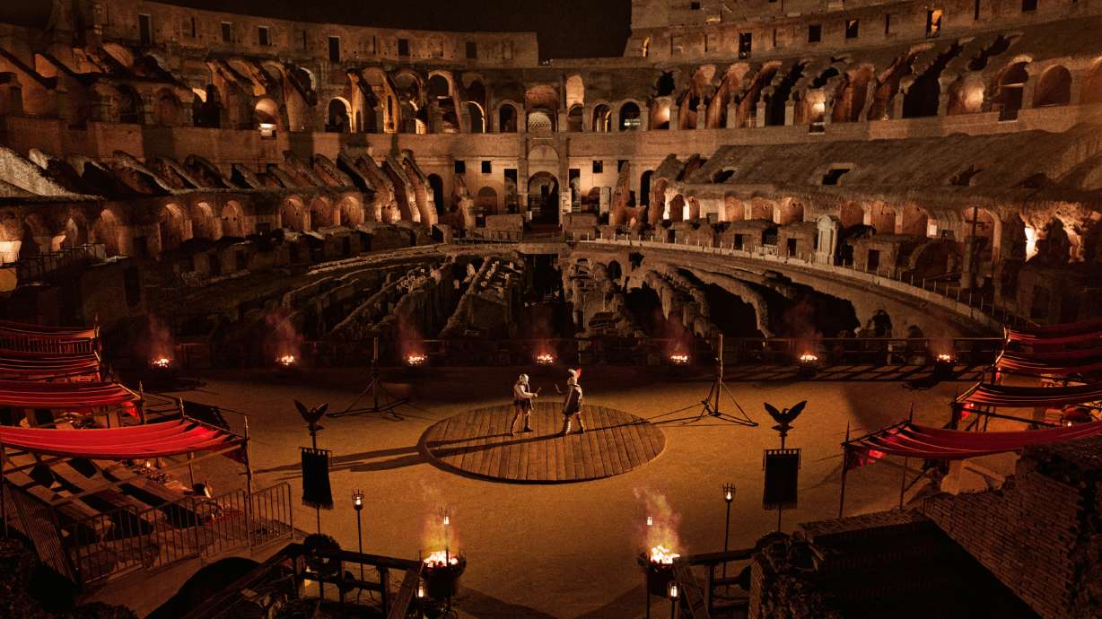 The ancient Roman Colosseum will be the venue of gladiator fights for the first time in two millennia under a $1.5 million sponsorship deal with Airbnb.