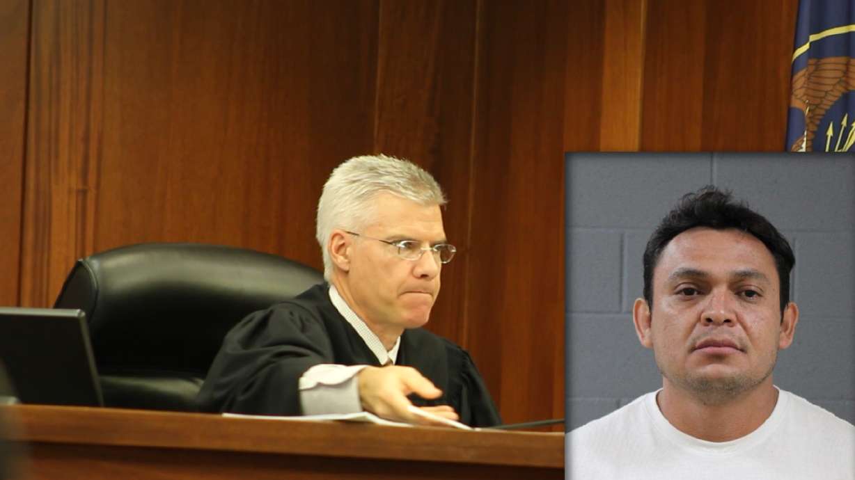 District Judge John J. Walton is shown during a hearing in 5th District Court in St. George, Jan. 31, 2021. Booking photo of Julio Caesar Hernandez-Narvaez, 35, following his arrest on June 13, in Hurricane. Hernandez-Narvaez was sentenced last week after pleading guilty to a drug distribution charge.