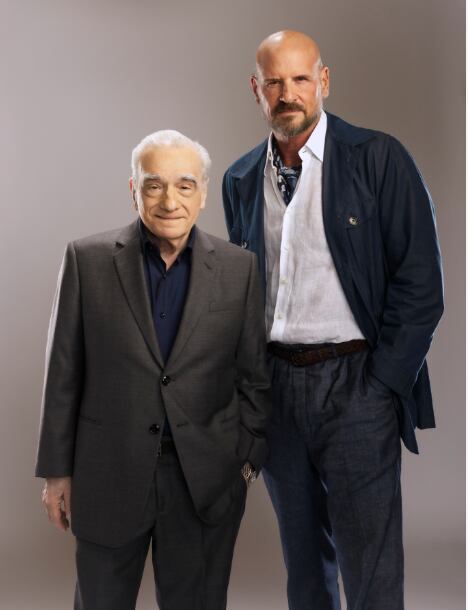 "Martin Scorsese Presents: The Saints" will premiere on Fox News on Sunday. Scorsese, left, poses with series creator Matti Leshem in an undated photo.