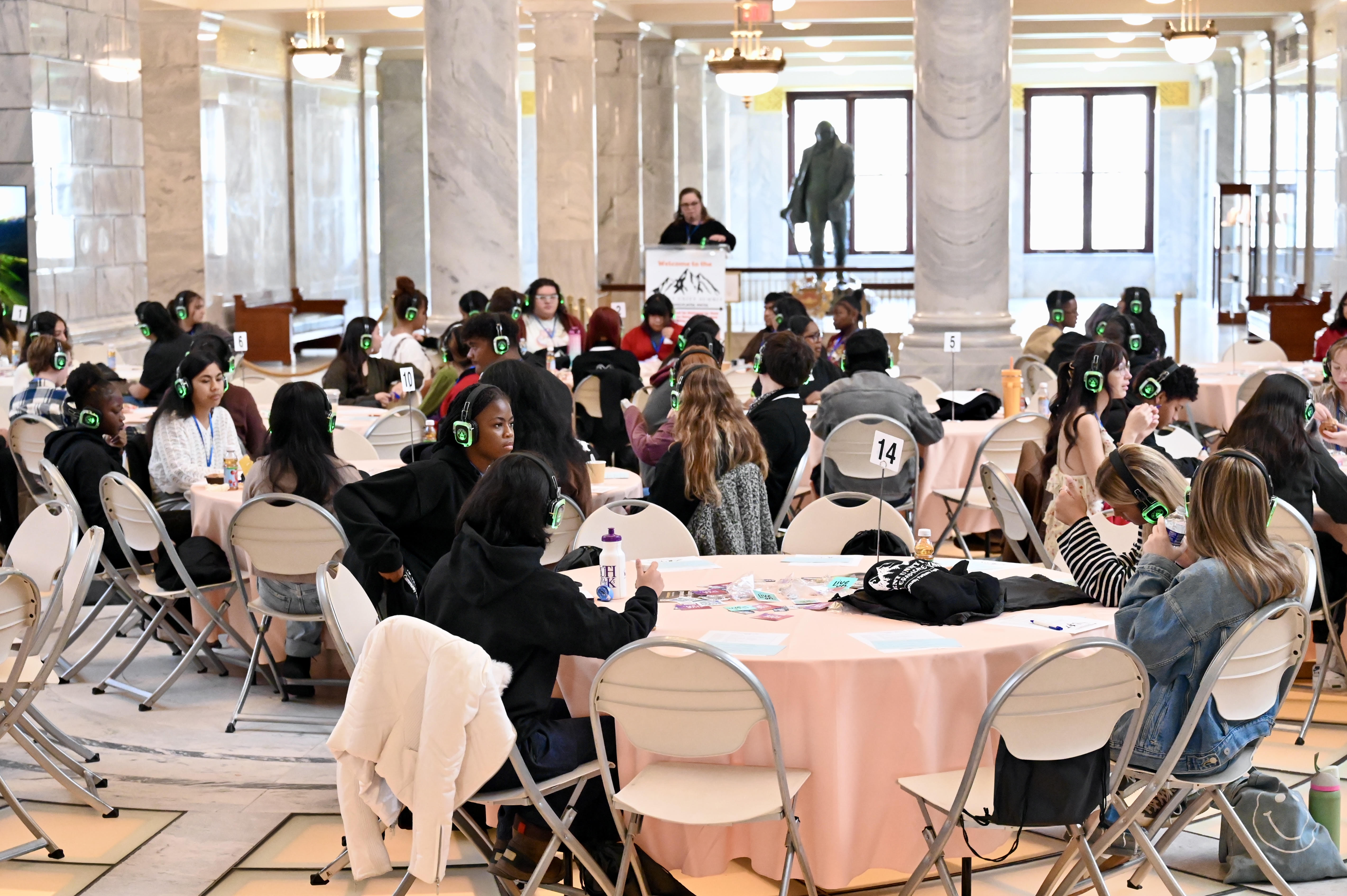 Students attend a Unity Summit in Salt Lake City on Friday. The Salt Lake City School District is pushing to make strides to foster respect, reduce hate, strengthen community and encourage civic responsibility through a Unity Summit Friday.