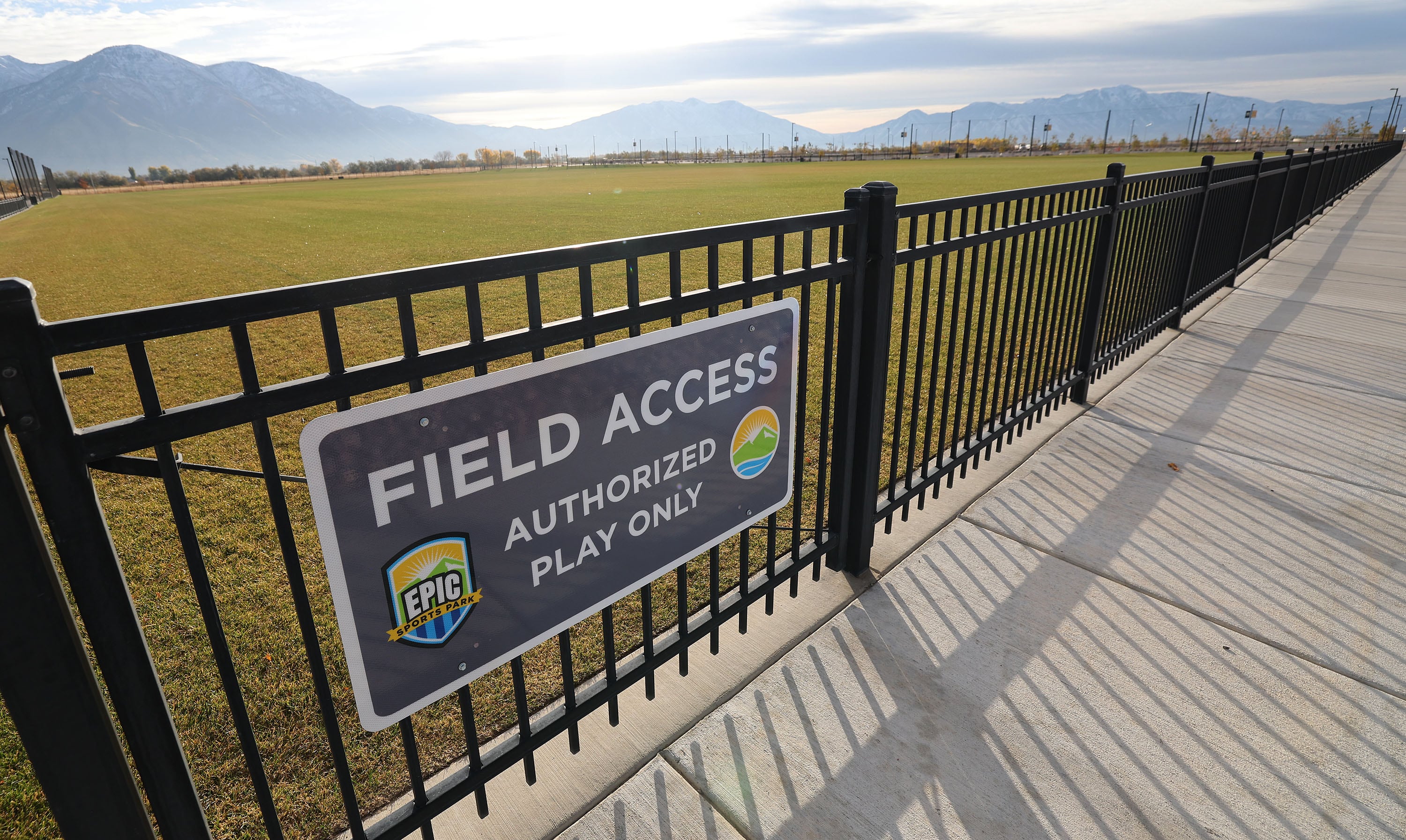 A soccer field at Epic Sports Park in Provo on Nov. 1.