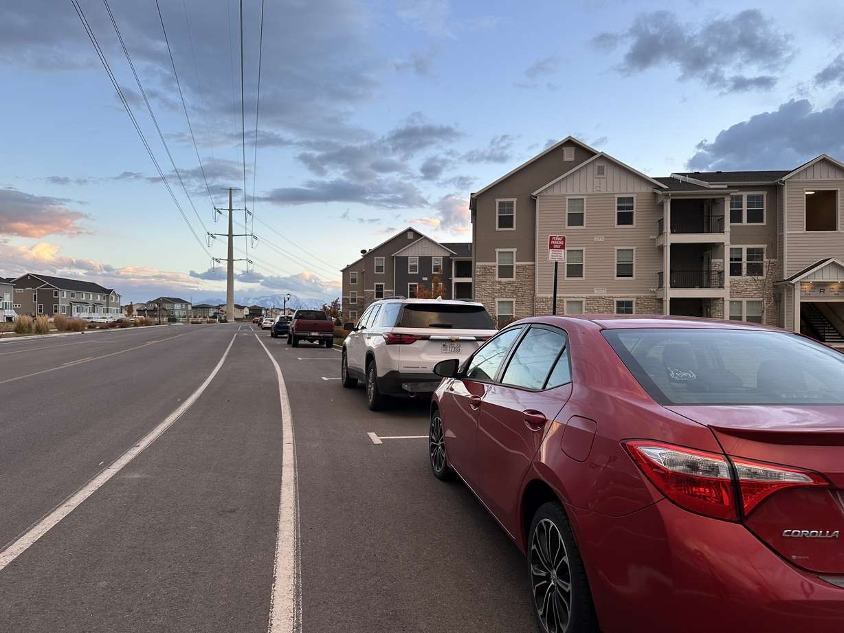 Cars are parked along 300 West in Vineyard Friday. Residents shared concern for lack of parking in a City Council meeting Wednesday.