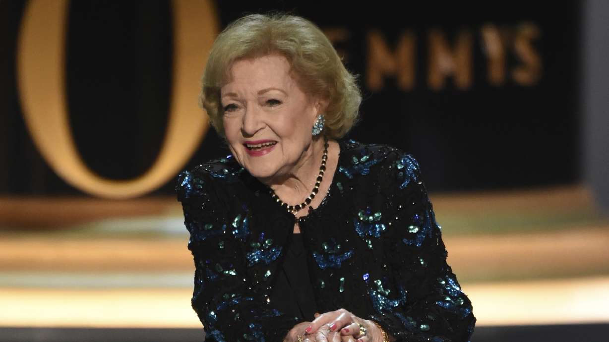 Betty White speaks on stage at the 70th Primetime Emmy Awards at the Microsoft Theater in Los Angeles. The U.S. Postal Service is releasing a Betty White stamp.