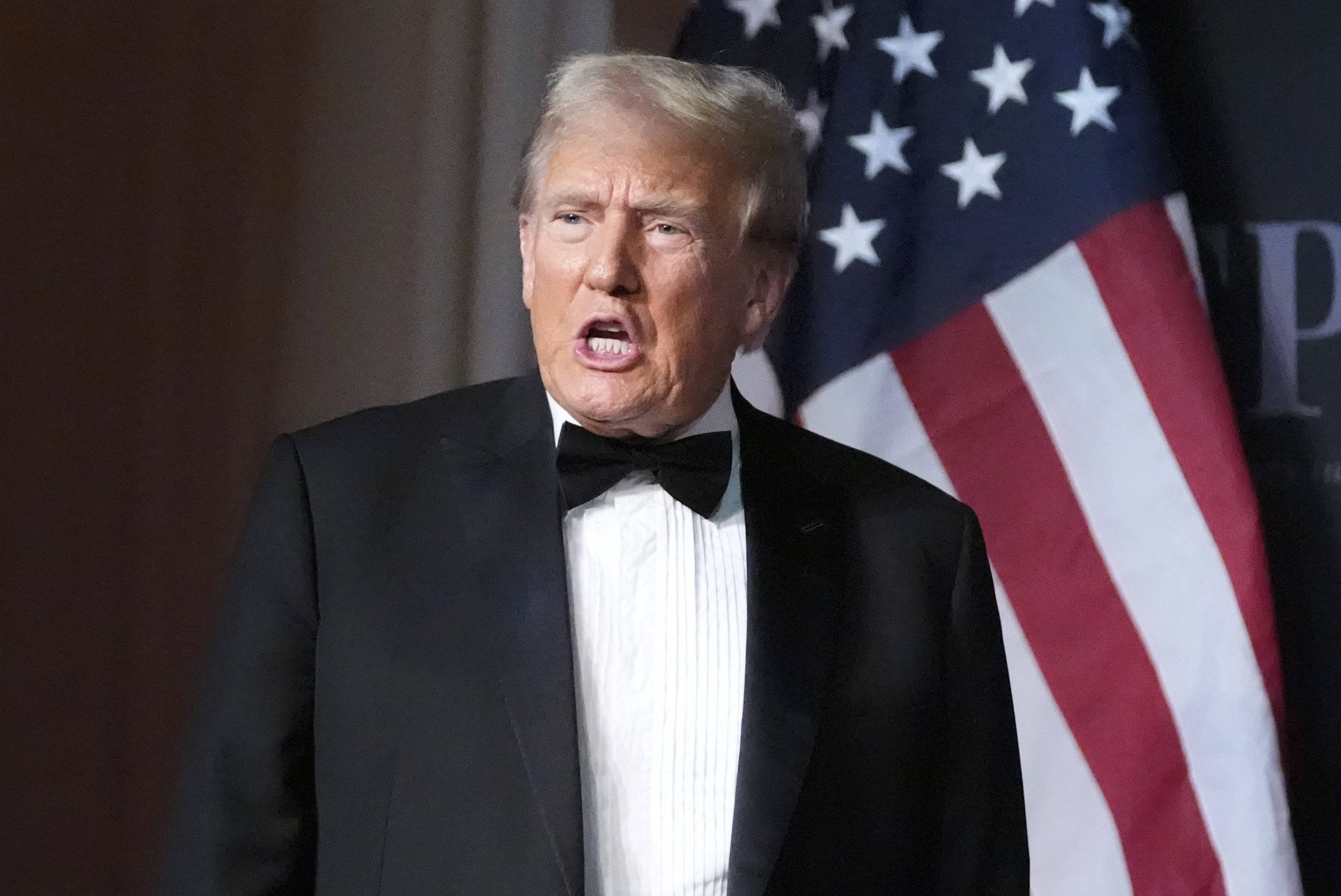 President-elect Donald Trump arrives to speak during an America First Policy Institute gala at his Mar-a-Lago estate, Thursday, Nov. 14, 2024, in Palm Beach, Fla. 