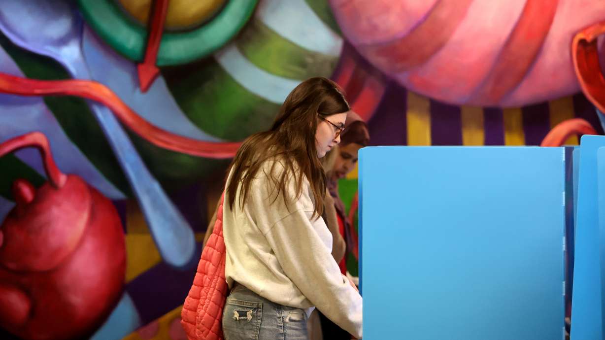 Annabelle Johnson votes at the Salt Lake County Government Center in Salt Lake City on Nov. 5. Utah lawmakers are planning significant electoral reforms in the upcoming legislative session.