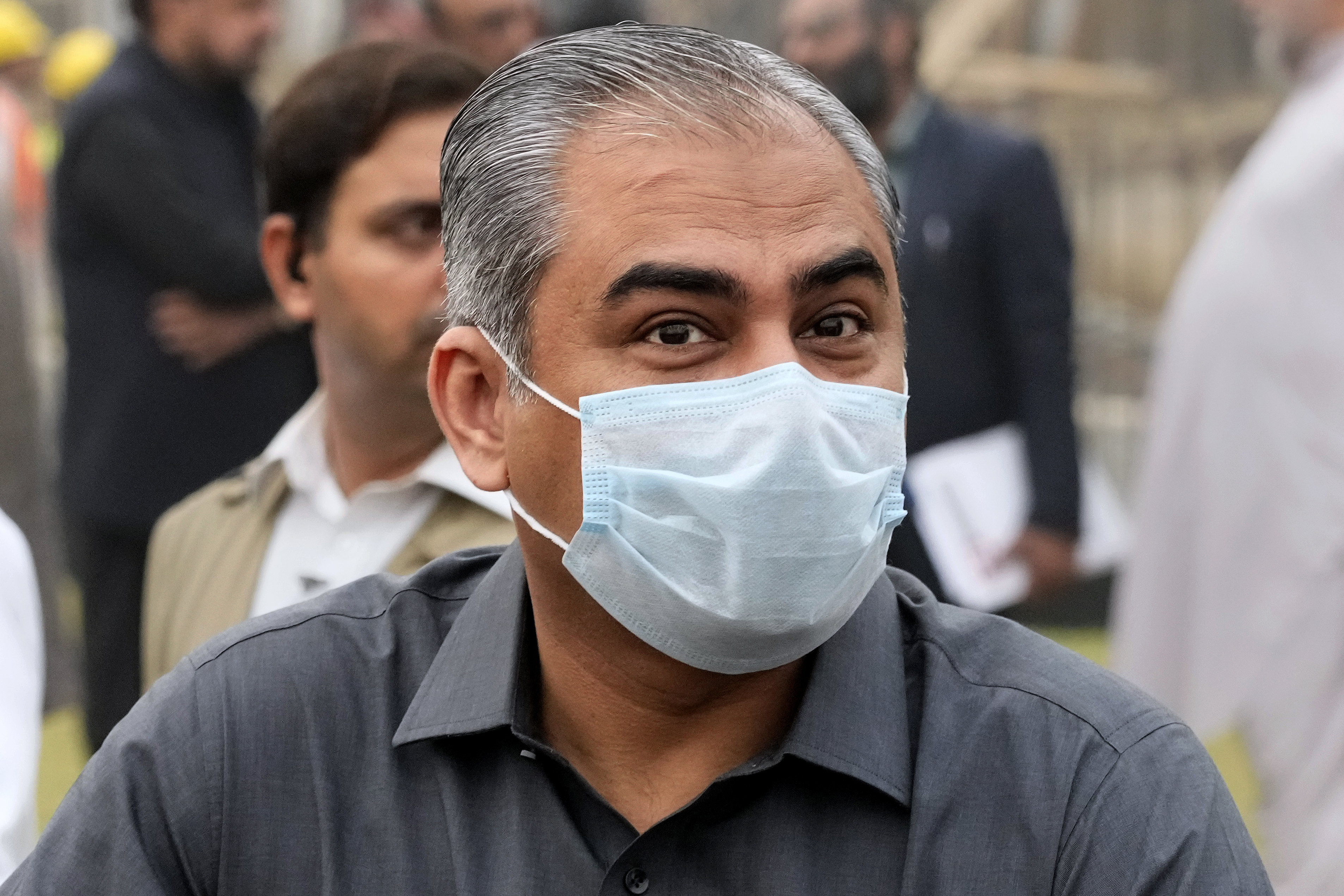 Pakistan's Interior Minister and Chairman of Pakistan Cricket Board Mohsin Naqvi talks to media after reviewing the Gaddafi Stadium's up-gradation work in preparation for upcoming ICC Champions Trophy 2025, in Lahore, Pakistan, Friday, Nov. 8, 2024. 