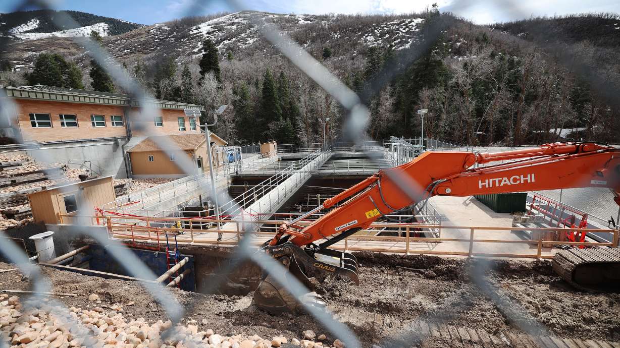 The City Creek water treatment plant construction continues in Salt Lake City on March 22. The Salt Lake City Department of Public Utilities is seeking up to $225 million in bonds, some of which would help repay a federal grant the project received.