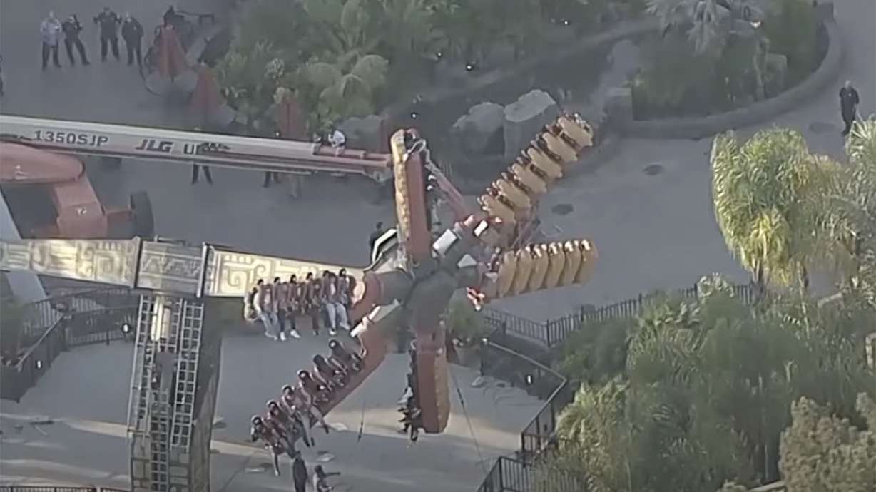 More than 20 riders were suspended in midair for hours after a Knott's Berry Farm ride malfunctioned Monday afternoon in Buena Park, Calif.