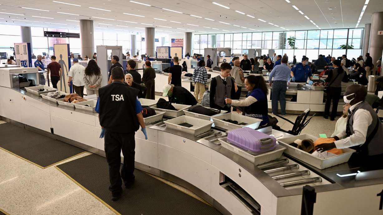 Passengers through the Transportation Security Administration lines at Salt Lake City International Airport on Nov. 19, 2024. The federal "REAL ID" deadline is May 7, but most Utahns are already in compliance.