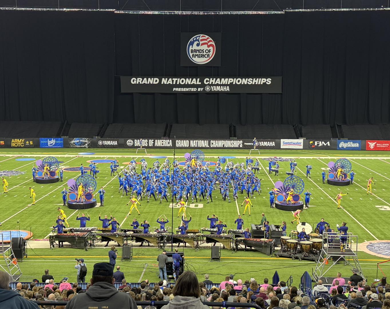 The American Fork High School Marching Band performs "Spot On" in Indianapolis at the Bands of America Grand National Marching Competition on Nov. 14.