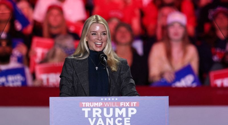 Former Florida Attorney General Pam Bondi speaks in Greensboro, North Carolina, Nov. 2. President-elect Donald Trump on Thursday nominated Bondi to be the attorney general of the United States.
