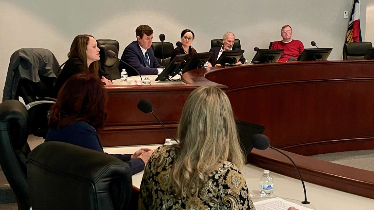 Pleasant View city administrator Amy Mabey addresses a forum on housing held Thursday at the Weber Center in Ogden.