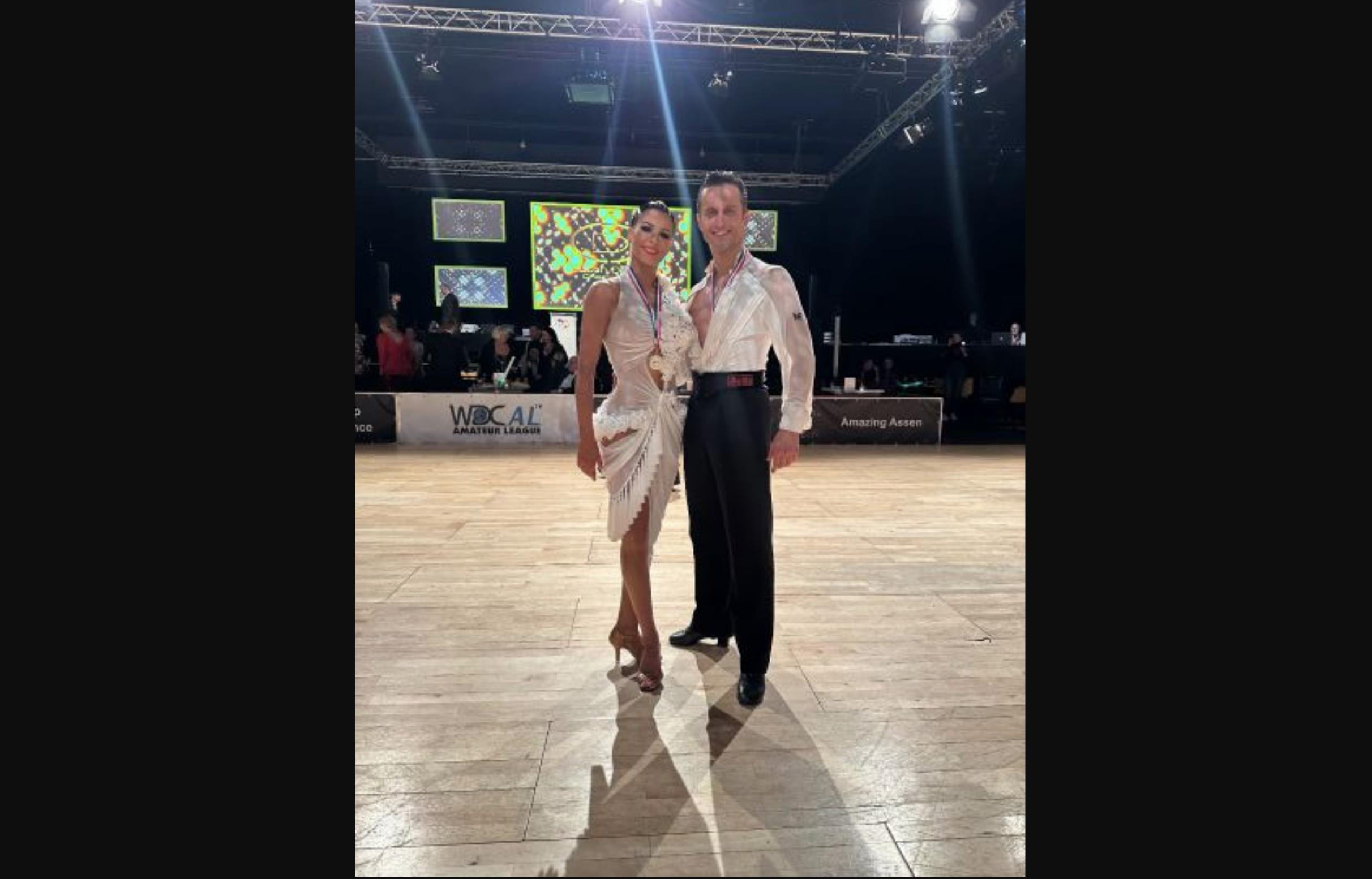 Alexander Chernositov and Arina Grishanina at the World Dance Council World Championships in the Netherlands on Nov. 10.