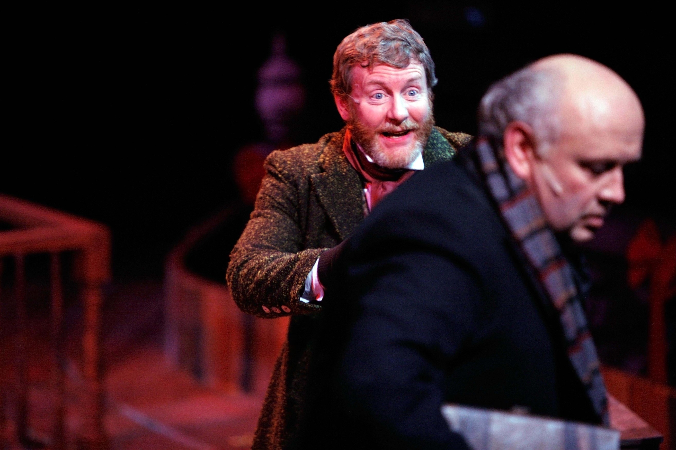 Brad Charon and Richard Wilkins perform in "A Christmas Carol" at Hale Center Theatre.