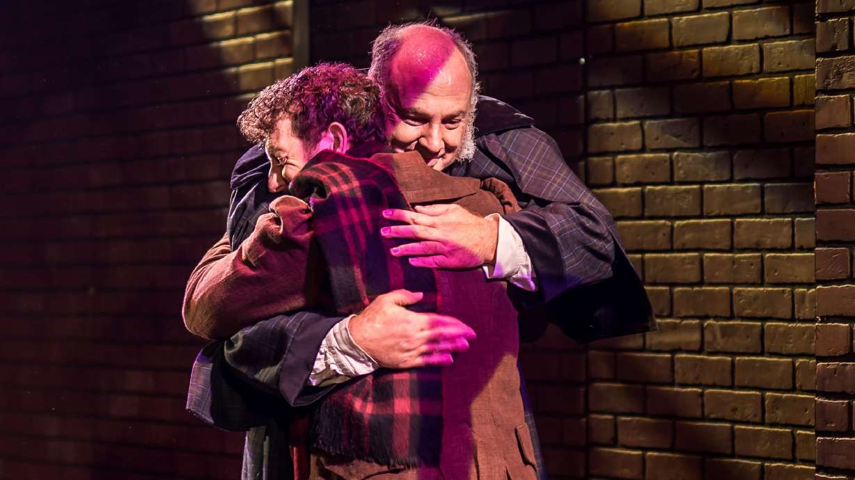 Lucas Charon and Brinton Wilkins perform in "A Christmas Carol" at the Parker Theatre in Salt Lake City on Nov. 20.