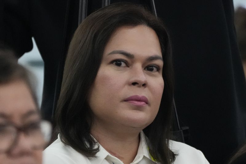 Philippine Vice President Sara Duterte attends a joint committee hearing of the House of Representatives in Quezon City, Philippines on Nov. 13, investigating the war on drugs during the administration of her father, former President Rodrigo Duterte.
