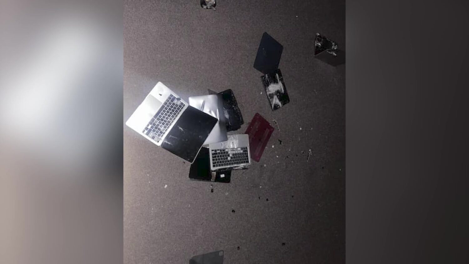 A vandal destroyed laptops inside the Pleasant Creek School in Sanpete County on Friday.