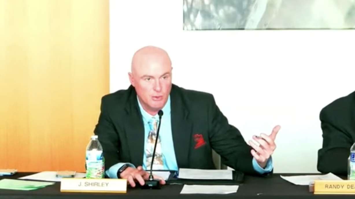 Utah Division of Wildlife Resources director Justin "J" Shirley speaks during a Utah Wildlife Board meeting on May 2. Shirley said he is retiring from the division at the end of the year.