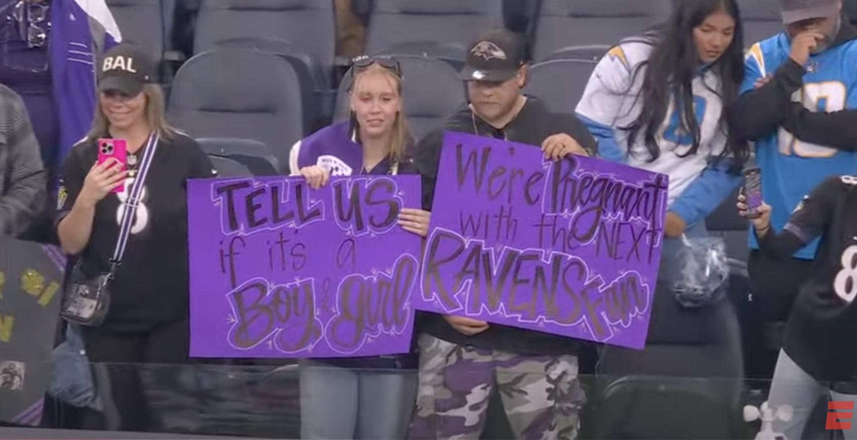 Have You Seen This? 'Monday Night Football' crew gives Ravens fans impromptu gender-reveal assist