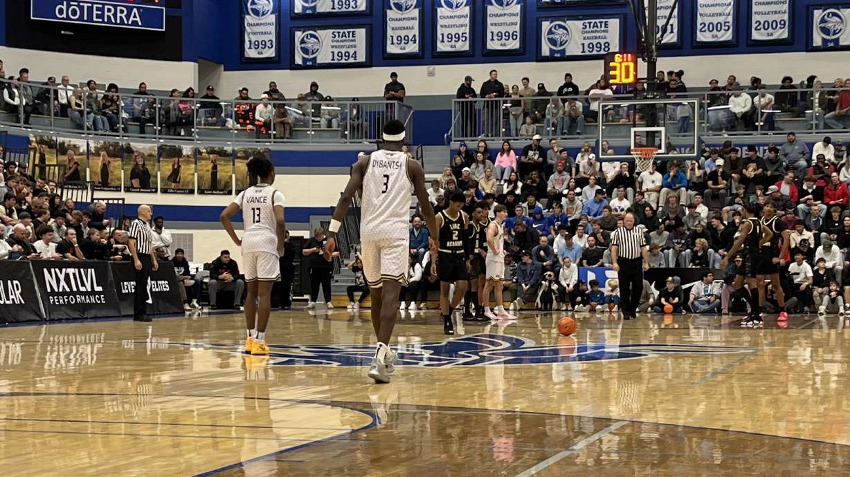 AJ Dybantsa totaled 18 points and 12 rebounds as No. 6 Utah Prep upset No. 1 Link Academy, 65-49, Tuesday, Nov. 26, 2024 at 5 for the Fight National Hoopfest in Pleasant Grove.