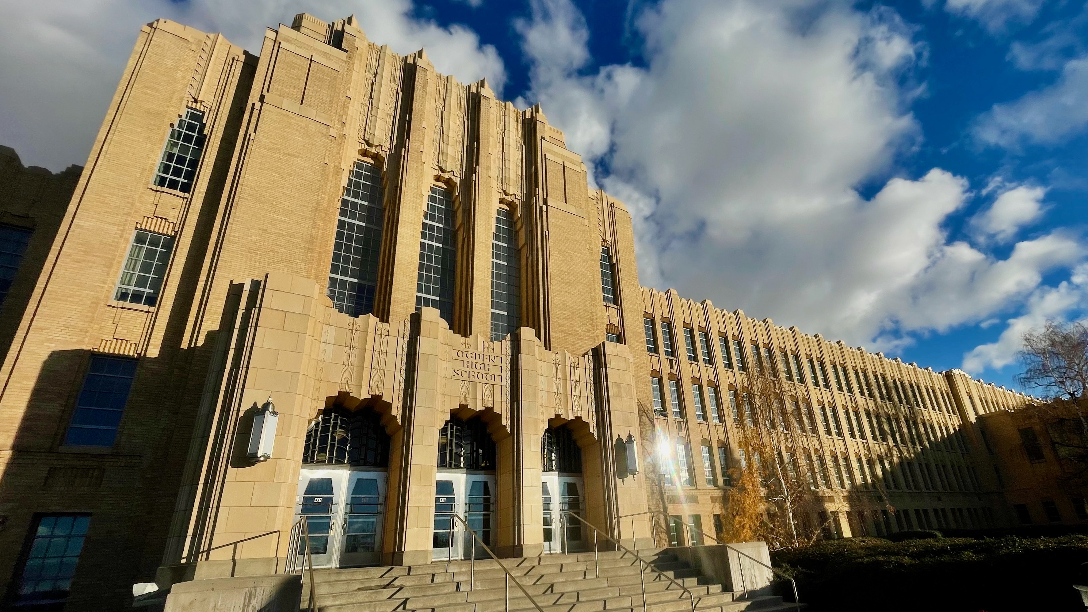 Ogden High School, pictured Wednesday, Nov. 27. It, along with the old U.S. Forest Service building, is an example of the varied art deco projects around Ogden of local architects Leslie Hodgson and Myrl McClenahan.