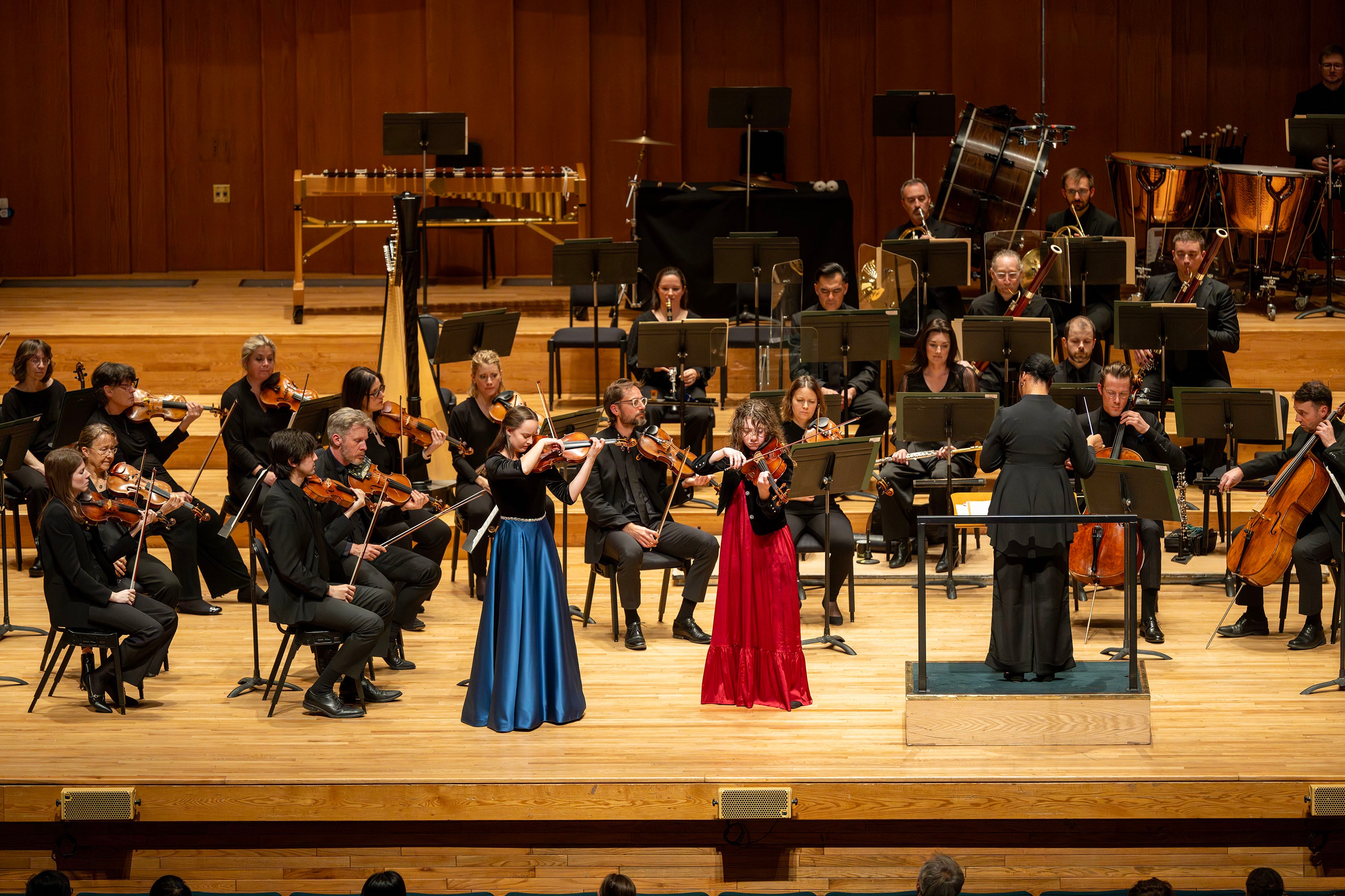 Jenna Hyde (violin) and Arianna Shamy (viola) play with the Utah Symphony at the Salute to Youth concert at Abravanel Hall in Salt Lake City on Wednesday.