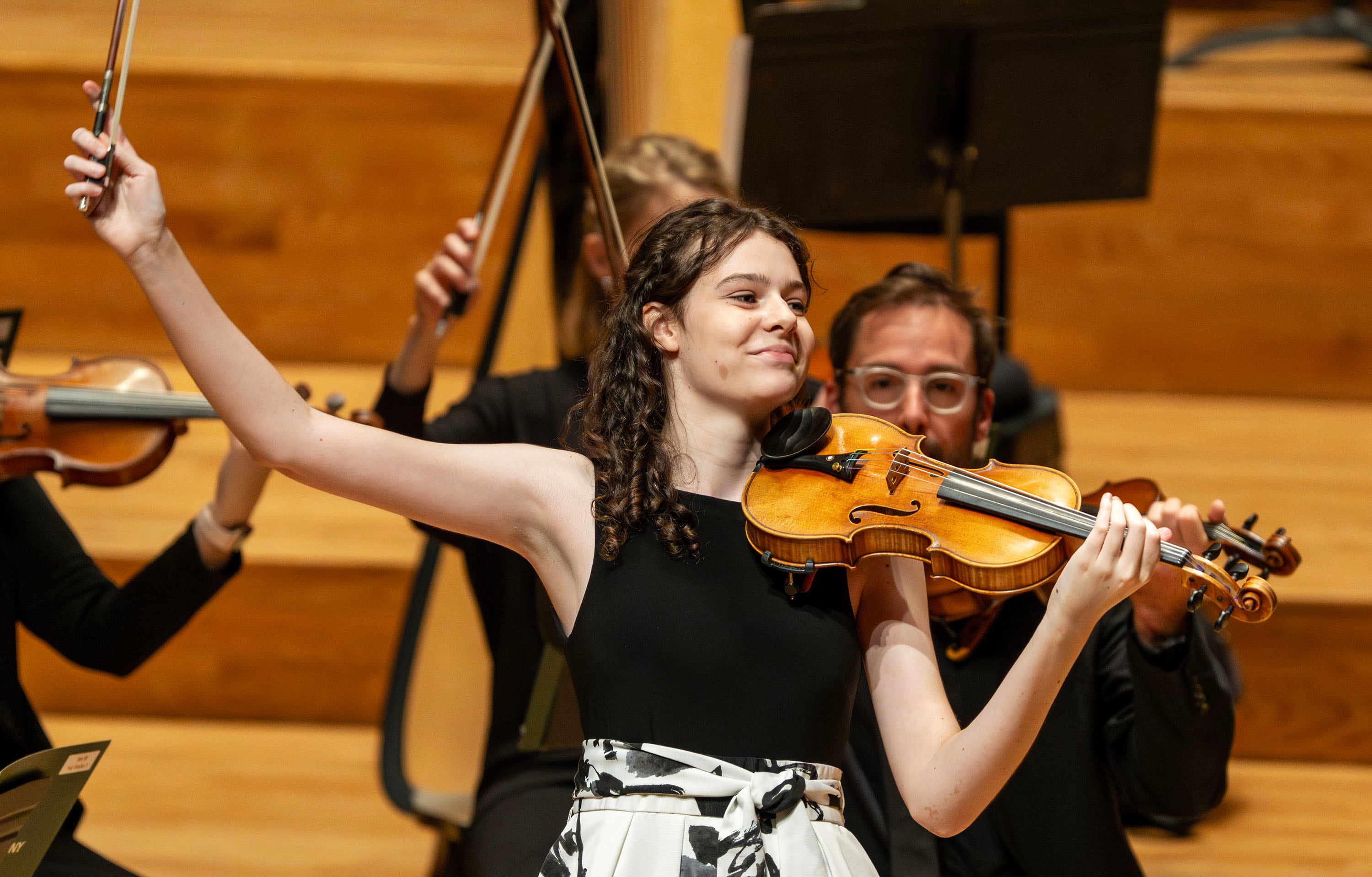 Evelyn Meiwes, performs at the Salute to Youth concert at Abravanel Hall, in Salt Lake City on Wednesday.