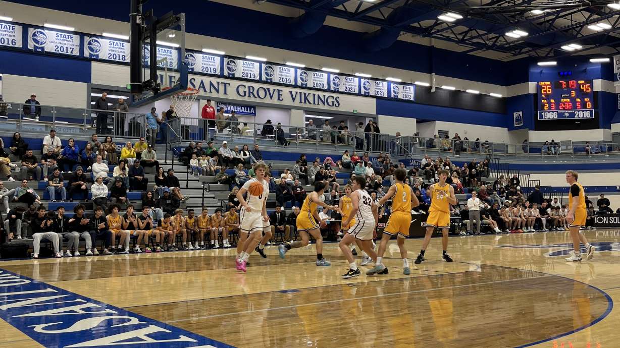 Orem plays Lone Peak in a Utah boys' basketball game at the third-annual 5 for the Fight National Hoopfest at Pleasant Grove High School, Wednesday, Nov. 27, 2024 in Pleasant, Grove, Utah.