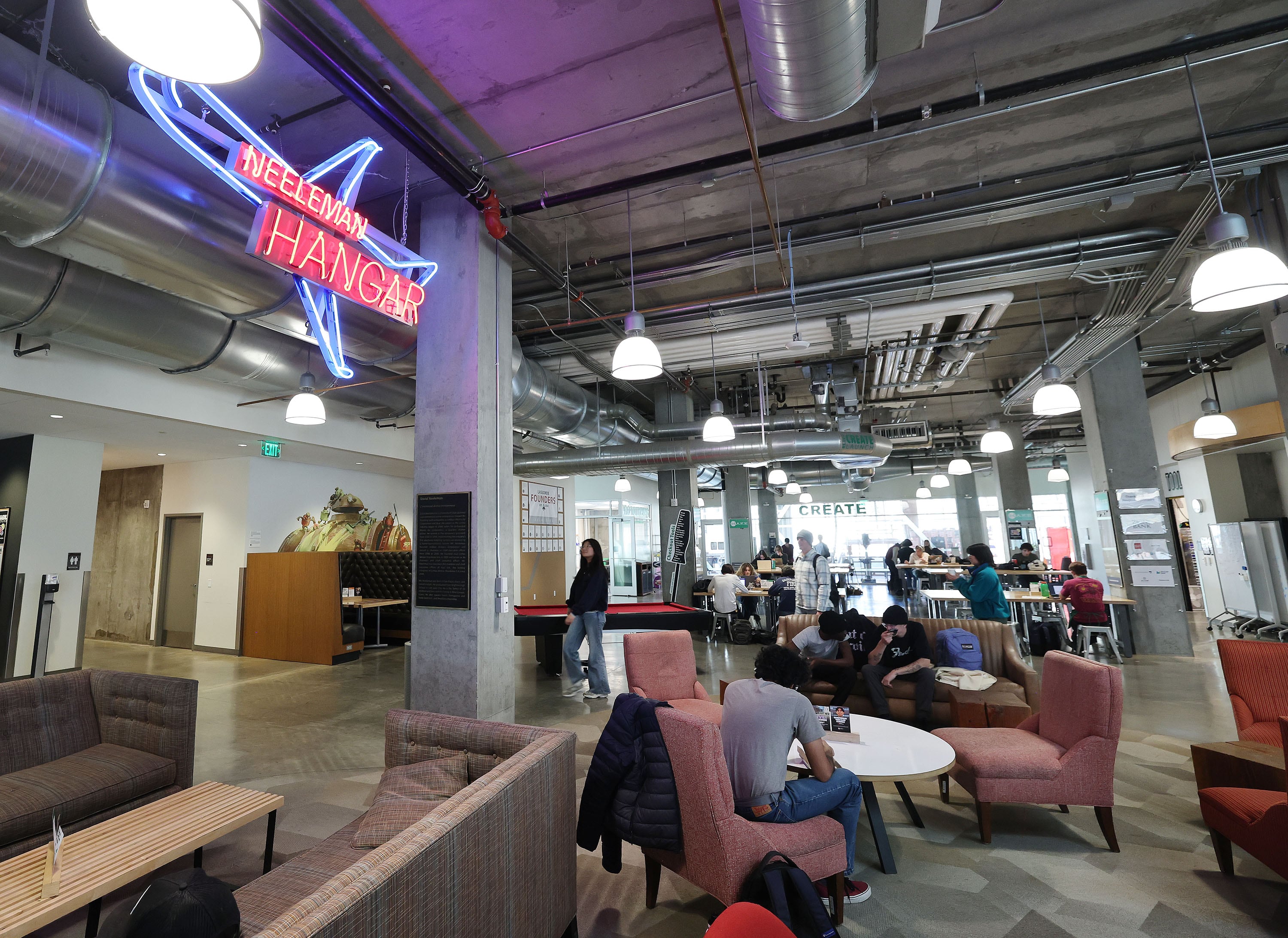 A David Neeleman sign is displayed at the University of Utah’s Lassonde Studio in Salt Lake City on Nov. 20.