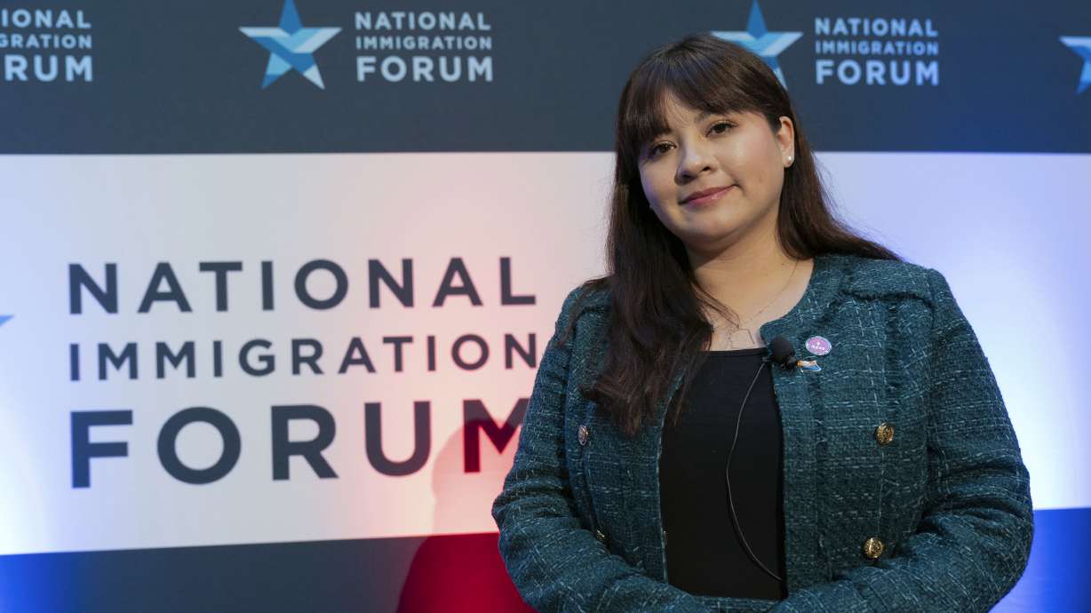 Aliento CEO Reyna Montoya speaks at an immigration forum on Capitol Hill in Washington, Nov. 13. Roughly 535,000 current recipients are bracing yet again for a whirlwind of uncertainty.