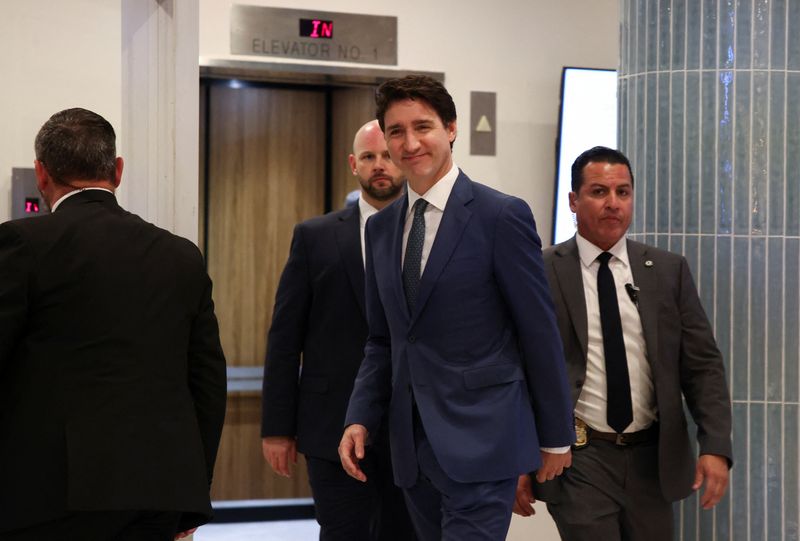 Canada's Prime Minister Justin Trudeau leaves a hotel in West Palm Beach en route to meet President-elect Donald Trump at Mar-a-Lago in Palm Beach, Fla., on Friday.