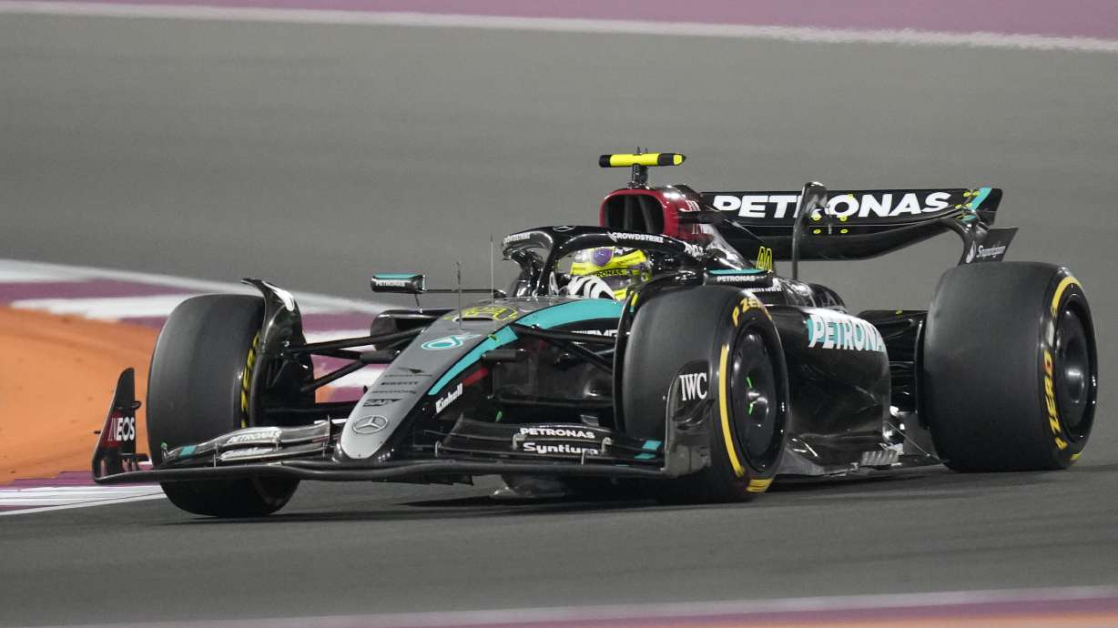 Mercedes driver Lewis Hamilton of Britain in action during the Qatar Formula One Grand Prix at the Lusail International Circuit in Lusail, Qatar, Sunday, Dec. 1, 2024.